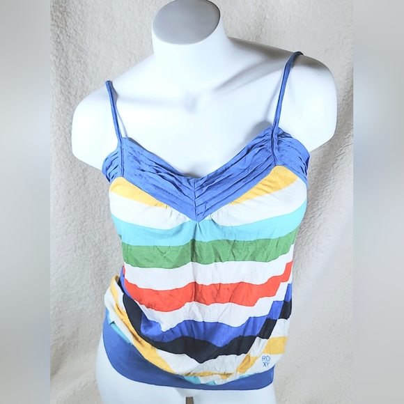 2 Vintage Roxy Tank Tops Blue and White Size Large - Picture 12 of 16